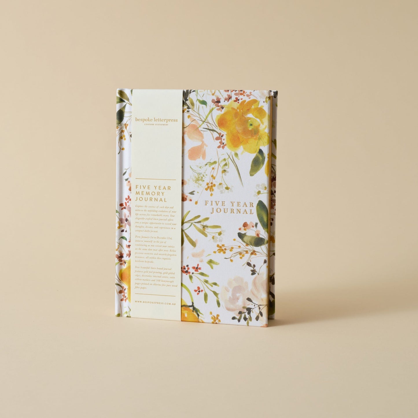 Bespoke Letterpress - 5 year Journal Ranunculus
