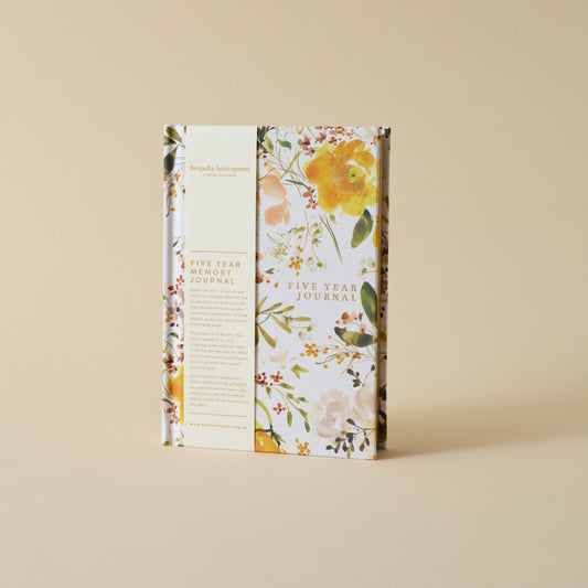 Bespoke Letterpress - 5 year Journal Ranunculus