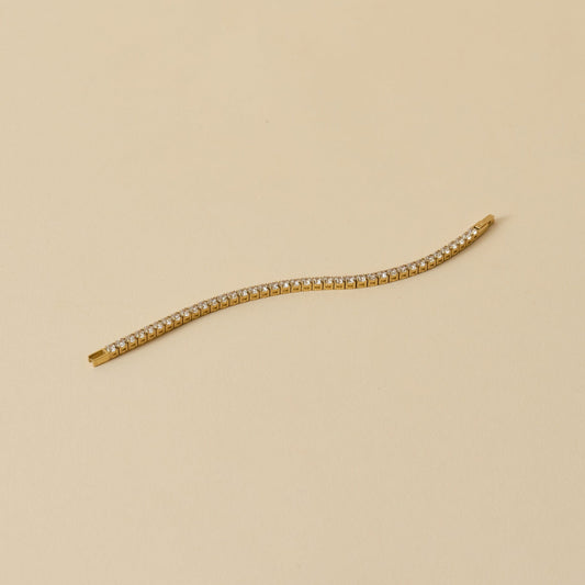 Silk and Steel - Tennis Braclet - Gold