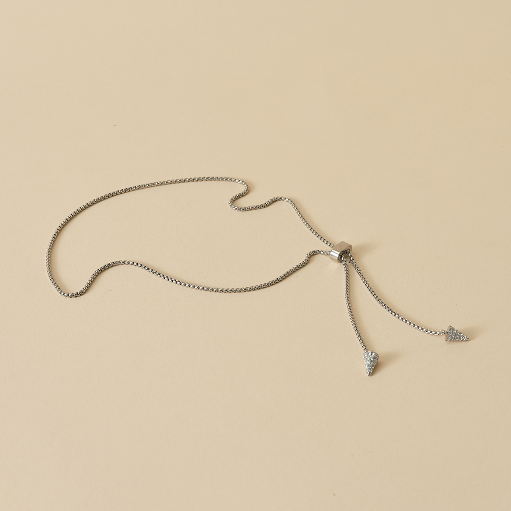 Silk and Steel - Voyage Lariat Necklace (Silver)