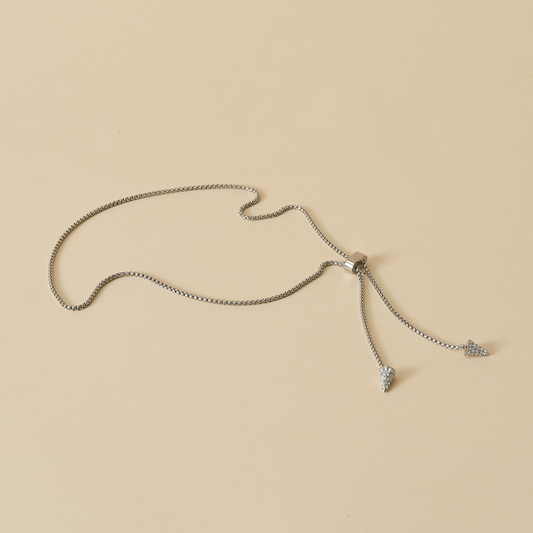 Silk and Steel - Voyage Lariat Necklace (Silver)